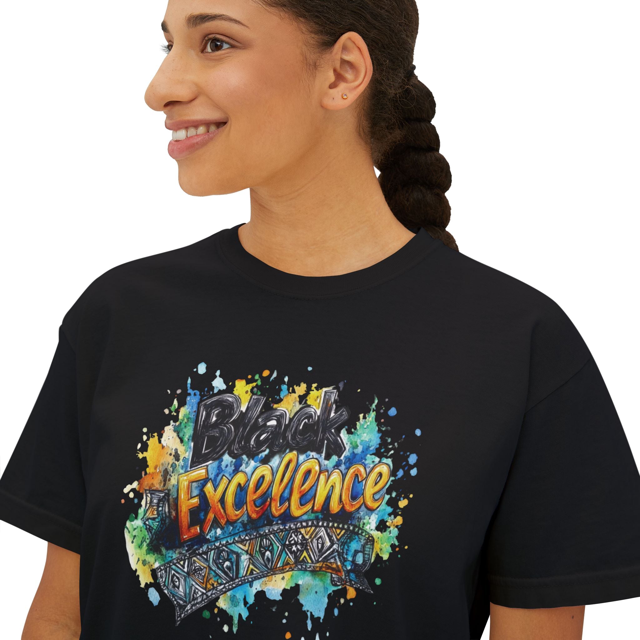 iQueenx Black Excellence Boxy Shirt