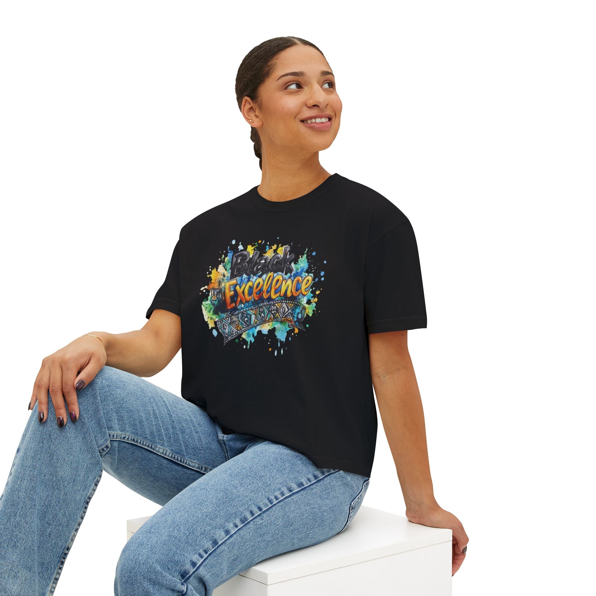 iQueenx Black Excellence Boxy Shirt